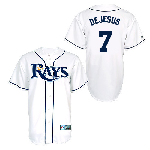 David DeJesus #7 Youth Baseball Jersey-Tampa Bay Rays Authentic Home White Cool Base MLB Jersey